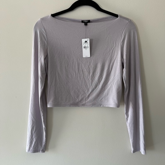 NWT Express Supersoft Fitted Boat Neck Tee Size Small - Picture 1 of 3
